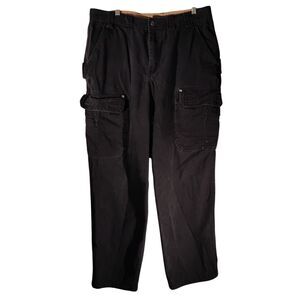 Duluth Trading Co  cargo  pants mens 38x34 black canvas cotton straight leg